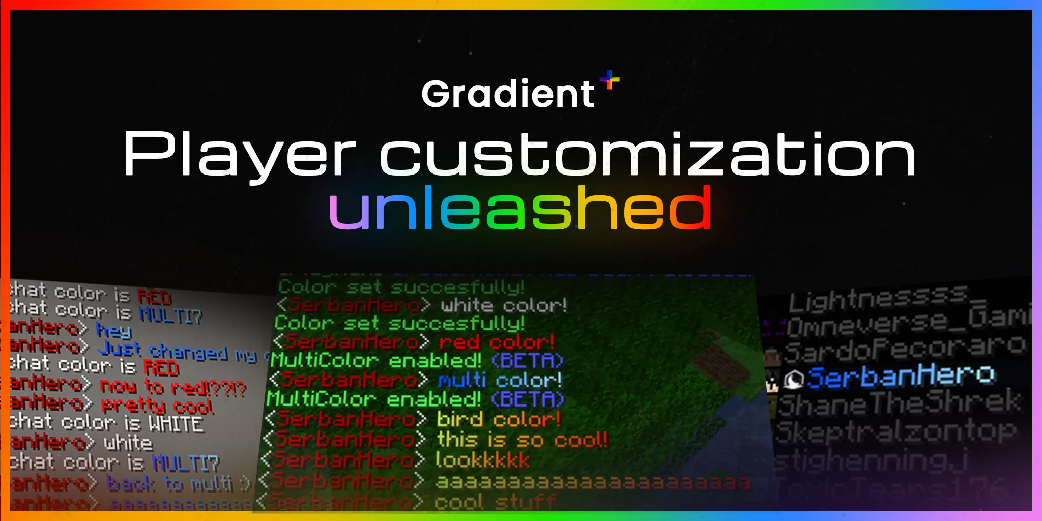 Minecraft GradientPlus plugin - Advanced chat color gradient system with infinite color codes
